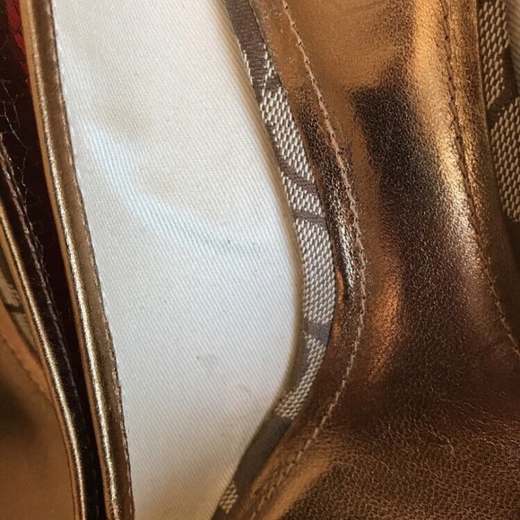 COACH Ireland Crackled Leather Rope Wedge Shoes - Picture 6 of 8